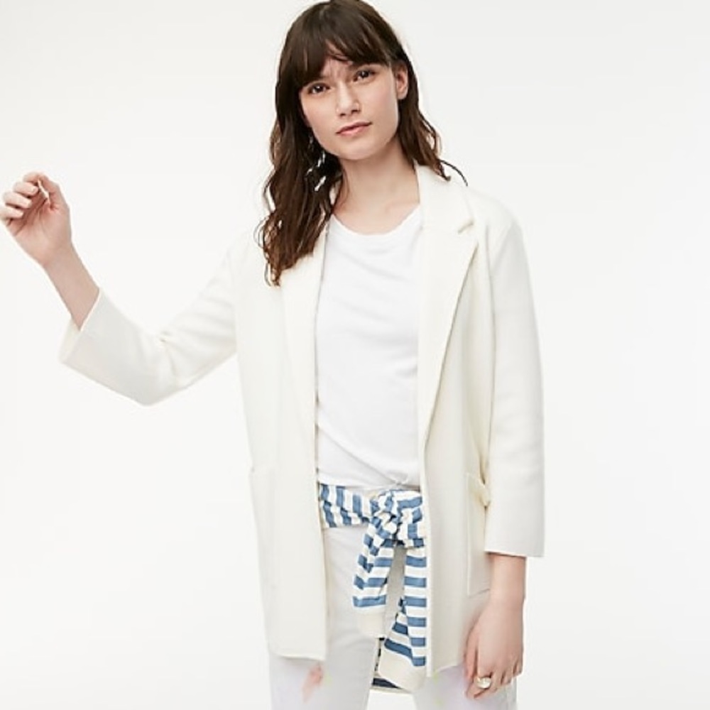 J Crew Sophie open-front Sweater-blazer Ivory XXS